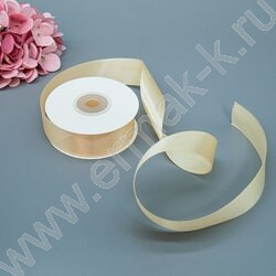 Лента атлас 2,5см*22,85м 25ярд бежевая | Фото 2
