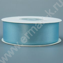 Лента атлас 2,5см*22,85м 25ярд голубая | Фото 1