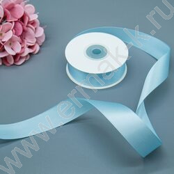 Лента атлас 2,5см*22,85м 25ярд голубая | Фото 2