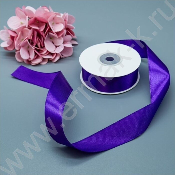 Лента атлас 2,5см*22,85м 25ярд фиолетовая | Фото 2