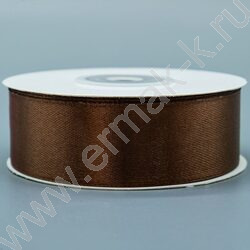 Лента атлас 2,5см*22,85м 25ярд шоколад | Фото 1