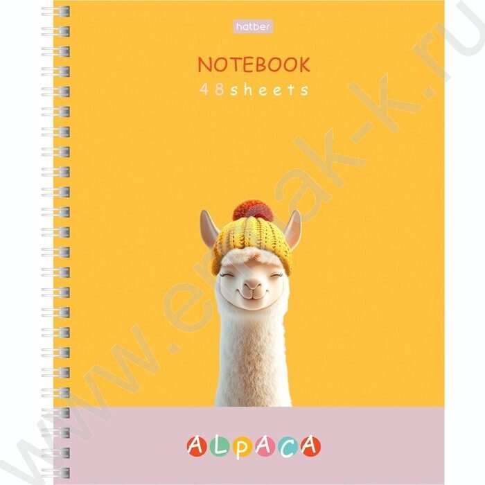 Тетрадь  48л клетка/спираль "ALPACA" /ламинац.SOFT-TOUCH / 4вида | Фото 2