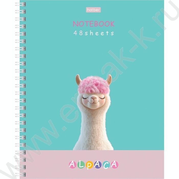 Тетрадь  48л клетка/спираль "ALPACA" /ламинац.SOFT-TOUCH / 4вида | Фото 4