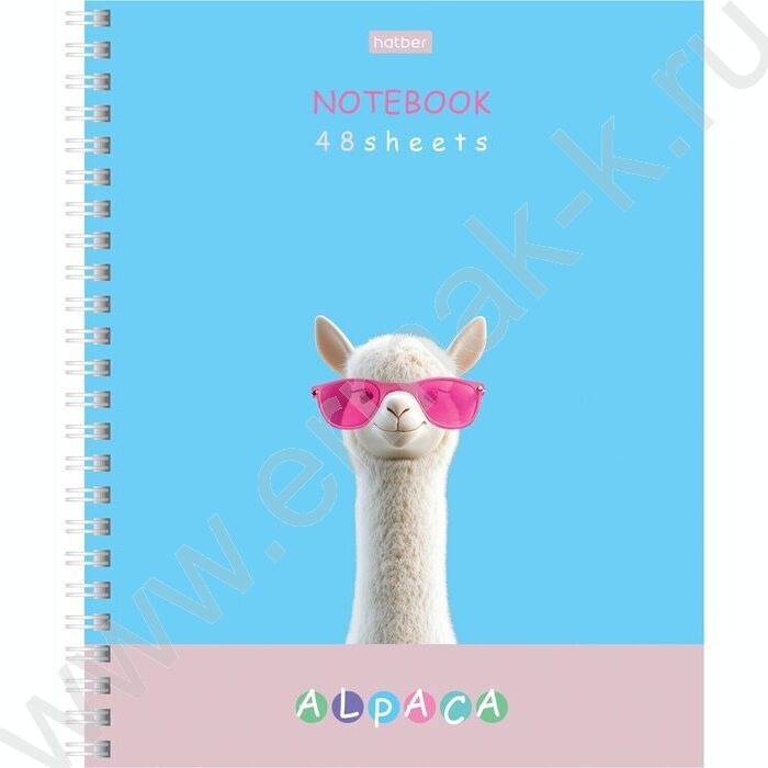 Тетрадь  48л клетка/спираль "ALPACA" /ламинац.SOFT-TOUCH / 4вида | Фото 5