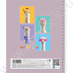 Тетрадь  48л клетка/спираль "ALPACA" /ламинац.SOFT-TOUCH / 4вида NEW | Фото 6