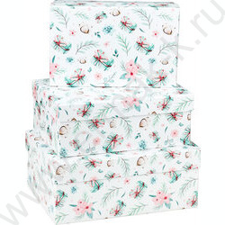 Коробка подарочная 3в1 прямоугольник Нежность 23х16х9,5-19х12х6,5см NEW | Фото 1