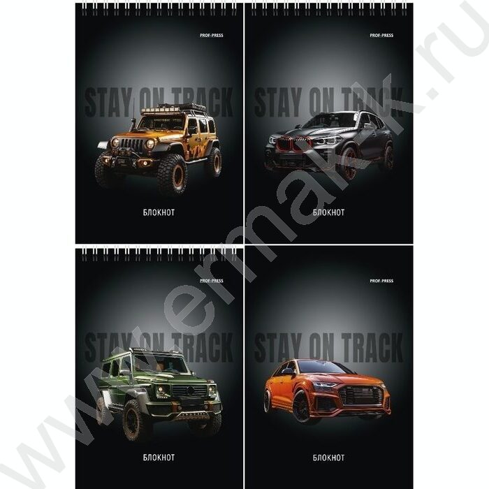 Блокнот  40л А6 спираль "Разные автомобили-14" ассорти | Фото 1