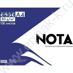 Бумага А4  80г/мкв 100л 96%бел "Nota" NEW | Фото 1