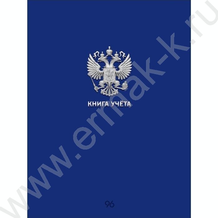 Книга Учёта  96л клетка офсет картон хромер синяя Россия | Фото 1