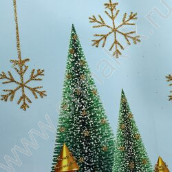 Пакет подарочный с мат. лам. и глиттером 18*23*10см Ёлки NEW | Фото 4