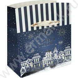 Подарочный пакет-коробка с мат. лам.15*11*9см "Новогодняя ночь" NEW | Фото 1