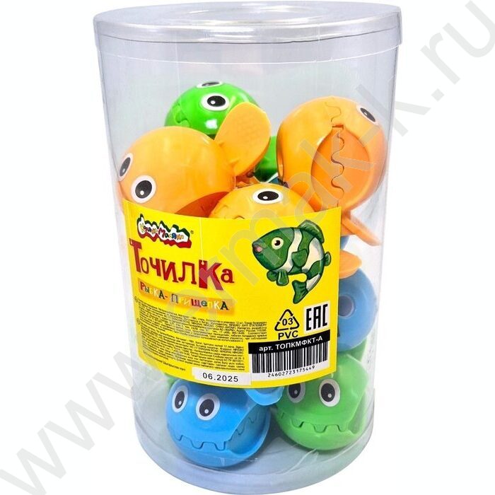 Точилка 1отв. пластик Рыбки /с контейнером /ассорти | Фото 9