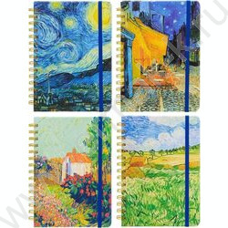 Ежедневник-блокнот н/дат 21*14,5 80л Живопись /спираль,цв.тв.обл.,на резинке,блок-клетка NEW | Фото 1