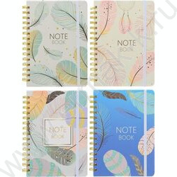 Ежедневник-блокнот н/дат 21*14,5 80л Листья /спираль,цв.тв.обл.,на резинке,блок-клетка NEW | Фото 1