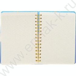 Ежедневник-блокнот н/дат 21*14,5 80л Листья /спираль,цв.тв.обл.,на резинке,блок-клетка NEW | Фото 3