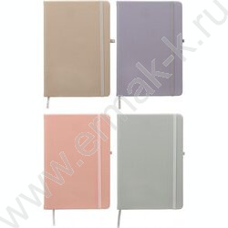 Ежедневник н/дат 21*14,5 80л материал-кожезаменитель,цветной /ассорти/,на резинке;блок к NEW | Фото 1