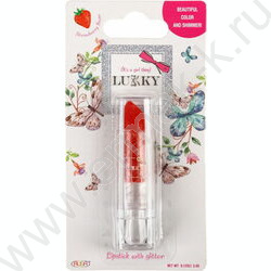 Помада для губ с блёстками,с ароматом клубники,цвет красный NEW | Фото 2