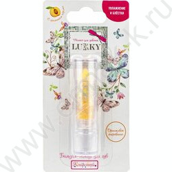 Помада-бальзам для губ Конфетти,прозрачная с оранж.блестками с ароматом персика NEW | Фото 3