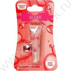 Блеск для губ Charmy Gloss сверкающий,карамел.,с ароматом ягодного десерта,браслетик с подвеской NEW | Фото 1