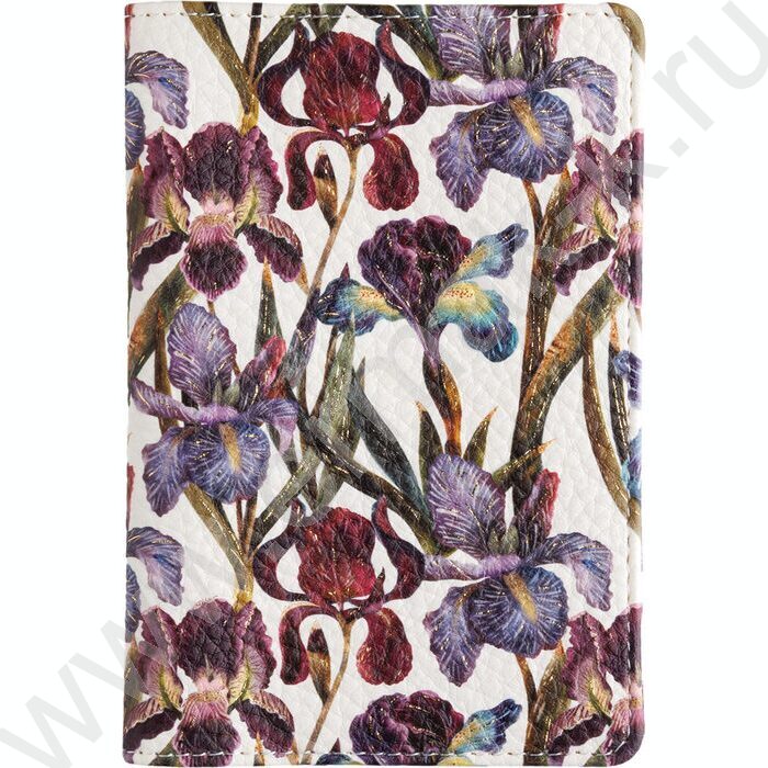 Обложка д/паспорта FLORA.Ирисы /экокожа | Фото 1
