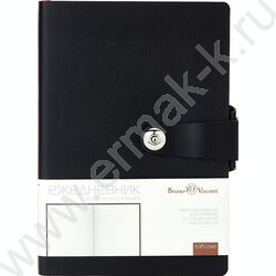 Ежедневник н/дат А5 136л Primavera черный/иск.кожа,фиксирующий хлястик:магнитный NEW | Фото 2