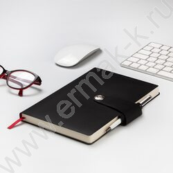 Ежедневник н/дат А5 136л Primavera черный/иск.кожа,фиксирующий хлястик:магнитный NEW | Фото 5