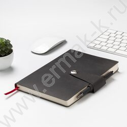 Ежедневник н/дат А5 136л Primavera серый/иск.кожа,фиксирующий хлястик:магнитный NEW | Фото 5