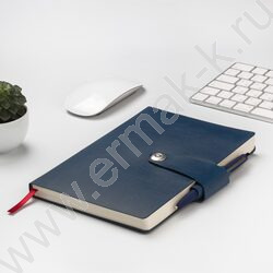 Ежедневник н/дат А5 136л Primavera синий/иск.кожа,фиксирующий хлястик:магнитный NEW | Фото 5