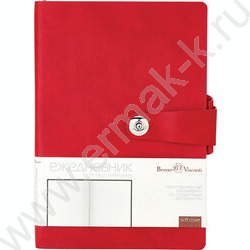 Ежедневник н/дат А5 136л Primavera красный/иск.кожа,фиксирующий хлястик:магнитный NEW | Фото 2