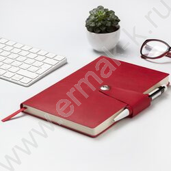 Ежедневник н/дат А5 136л Primavera красный/иск.кожа,фиксирующий хлястик:магнитный NEW | Фото 8