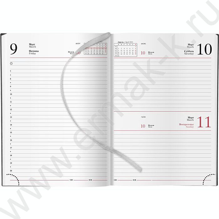 Ежедневник 2026г А5 320стр "Sigma FLEX" бордо /белый блок, перфорация угла, ляссе | Фото 2
