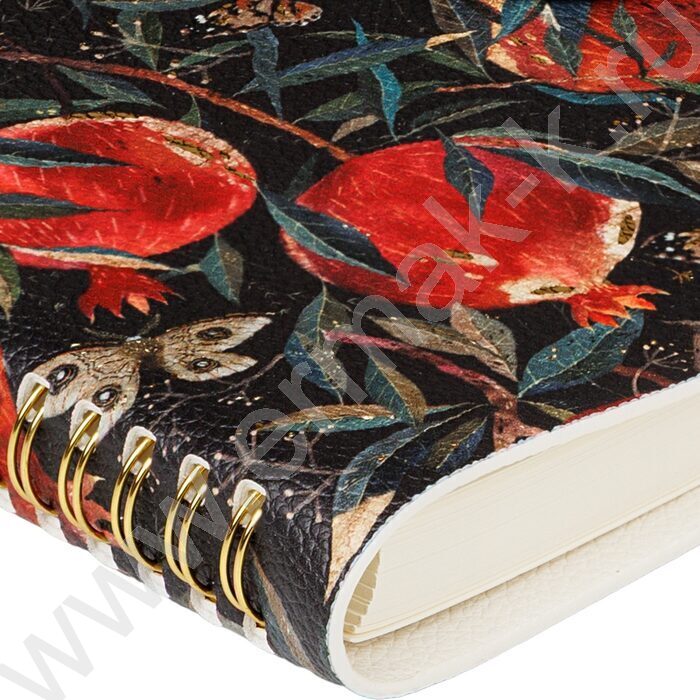 Ежедневник н/дат А6 136л Flora.Гранат /иск.кожа/фиксирующий хлястик:на кнопке | Фото 4
