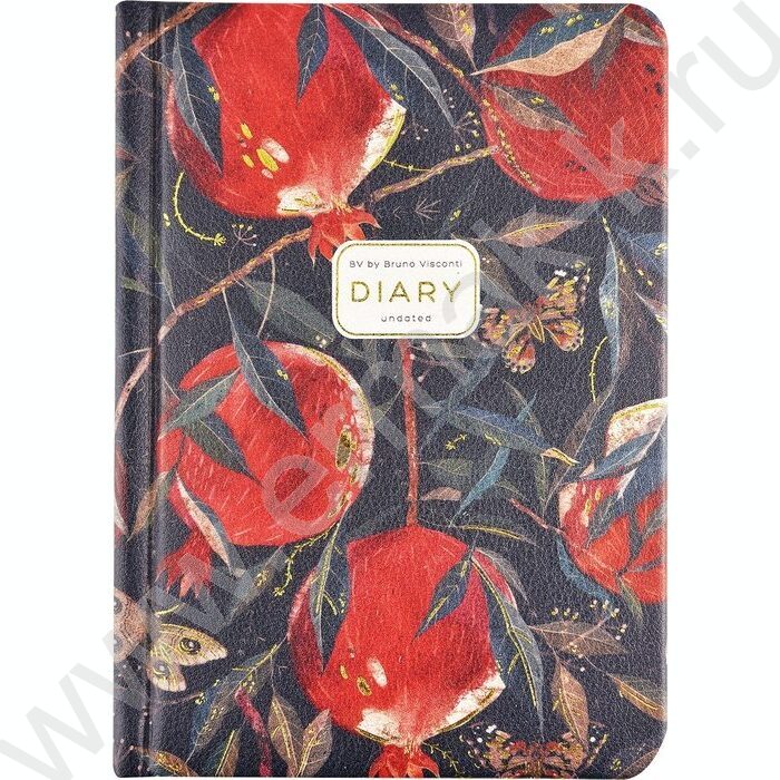 Ежедневник н/дат А6 120л Flora.Гранат /иск.кожа,ляссе | Фото 2