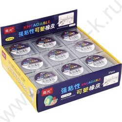 Ластик Клячка Gaoguang квадратный,34*34*9мм,каучук,пластиковый футляр,ассорти NEW | Фото 2