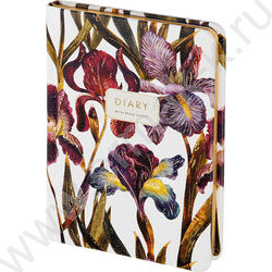 Ежедневник н/дат А6+ 128л Flora.Ирисы /иск.кожа,ляссе NEW | Фото 1