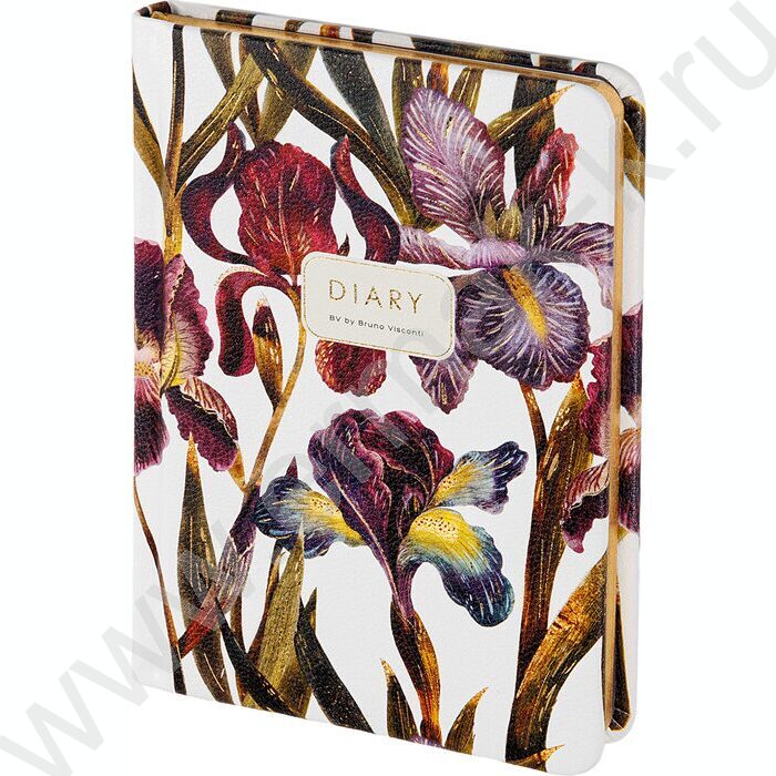 Ежедневник н/дат А6+ 128л Flora.Ирисы /иск.кожа,ляссе | Фото 1