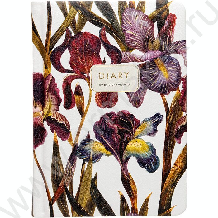 Ежедневник н/дат А6+ 128л Flora.Ирисы /иск.кожа,ляссе | Фото 2