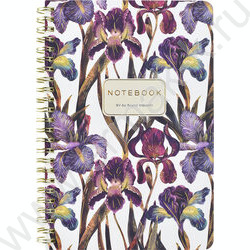 Тетрадь  60л клетка/спираль "Flora.Ирисы" 70 г/м2 бежевая бумага,мат.лам.Soft Touch, фоль | Фото 2