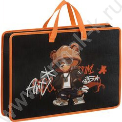 Папка А3 пластик молния сверху с ручками "Cool Bear", 85мм NEW | Фото 1