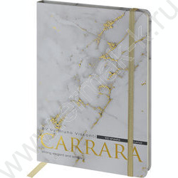 Зап. книжка 100л А5 тв.обл. "Carrara" /на резинке,блок -линейка,карман д/бумаг NEW | Фото 1