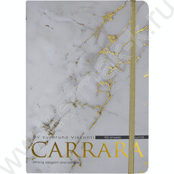 Зап. книжка 100л А5 тв.обл. "Carrara" /на резинке,блок -линейка,карман д/бумаг NEW | Фото 2