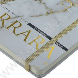 Зап. книжка 100л А5 тв.обл. "Carrara" /на резинке,блок -линейка,карман д/бумаг NEW | Фото 4