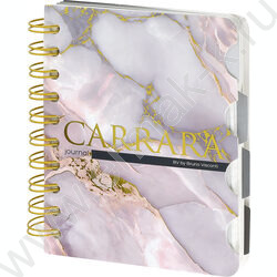 Зап. книжка 120л А5 тв.обл/спираль "Carrara" /блок -клетка /линейка/точка NEW | Фото 1