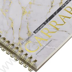 Тетрадь  60л клетка/спираль "Carrara" 70 г/м2 бежевая бумага,мат.лам.Soft Touch, фольга золото NEW | Фото 3