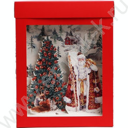 Коробка складная с 3D эффектом 18*23*14см Новогодняя акварель NEW | Фото 3