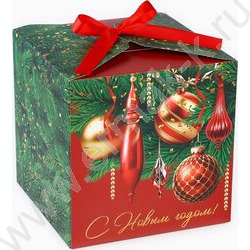 Коробка складная 18*18*18см С новым годом NEW | Фото 1