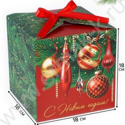 Коробка складная 18*18*18см С новым годом NEW | Фото 7