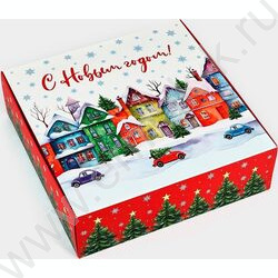 Коробка складная 26*26*8см Волшебного нового года NEW | Фото 1