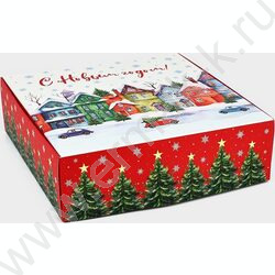 Коробка складная 26*26*8см Волшебного нового года NEW | Фото 2
