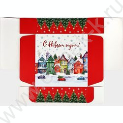Коробка складная 26*26*8см Волшебного нового года NEW | Фото 7